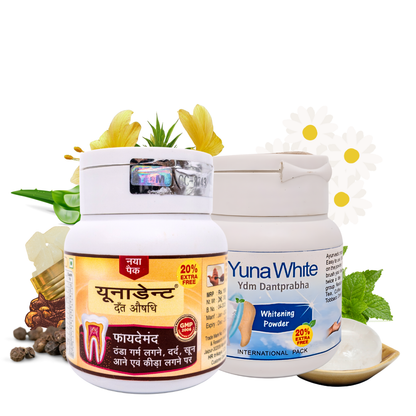 Yunadent Powder Combo (Dental Medicine + Whitening Powder)